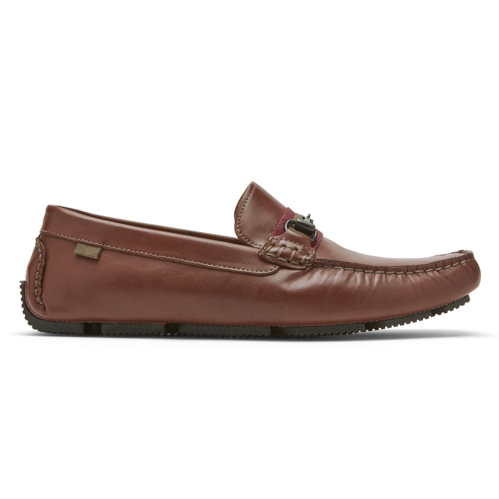 Rockport Rhyder Bit Slip-Ons - Mens Loafers - Brown - NZ (JPR-261850)